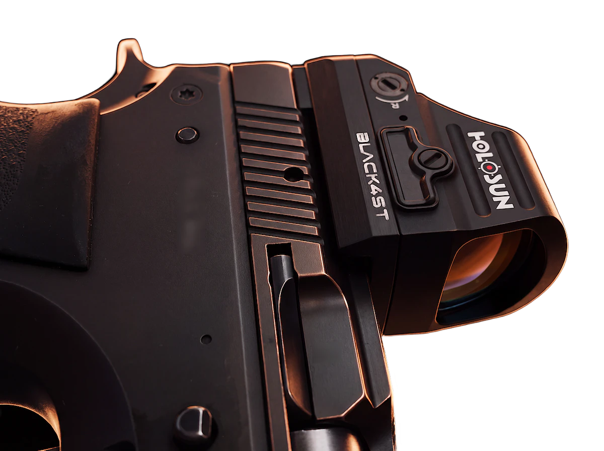 black4st® RD107 an der CZ 75 Sport II: Holosun®-Rotpunkt reversibel montiert, ohne Büchsenmacher